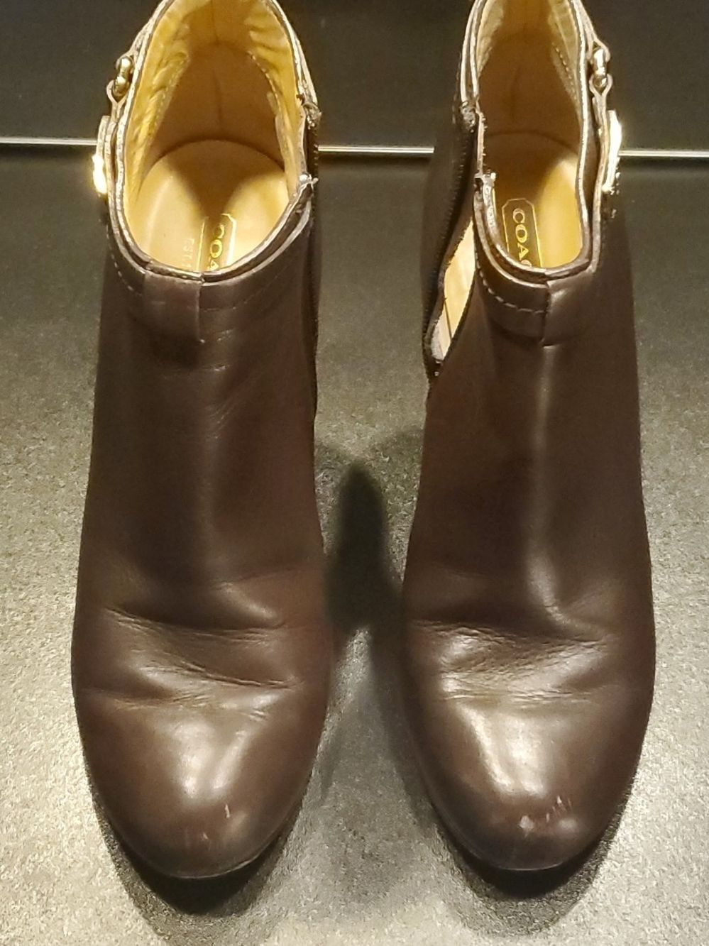 COACH Women’s Brown Leather Ankle Booties 8.5B